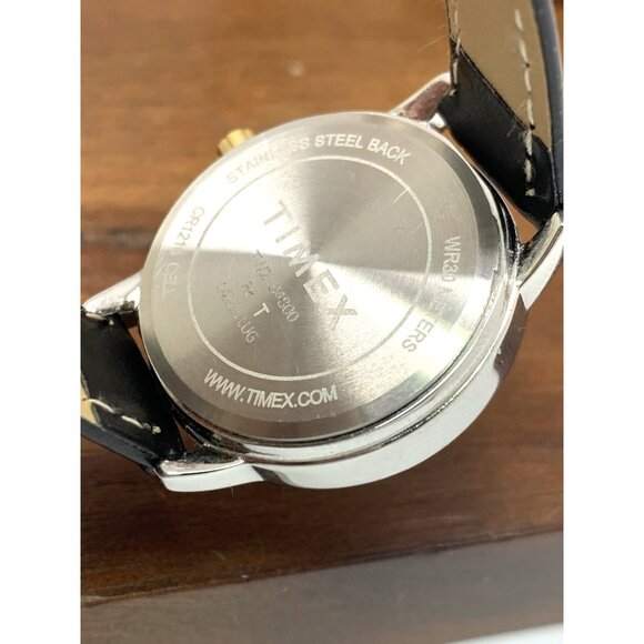 Timex Women's Watch TW2V94800 Quartz Indiglo White Dial Black Leather Strap 30mm - Picture 6 of 14